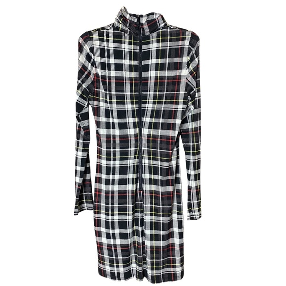 Alice Olivia Dress Women 6 Plaid Delora Turtleneck Mini Academia Preppy FLAW - Picture 4 of 12